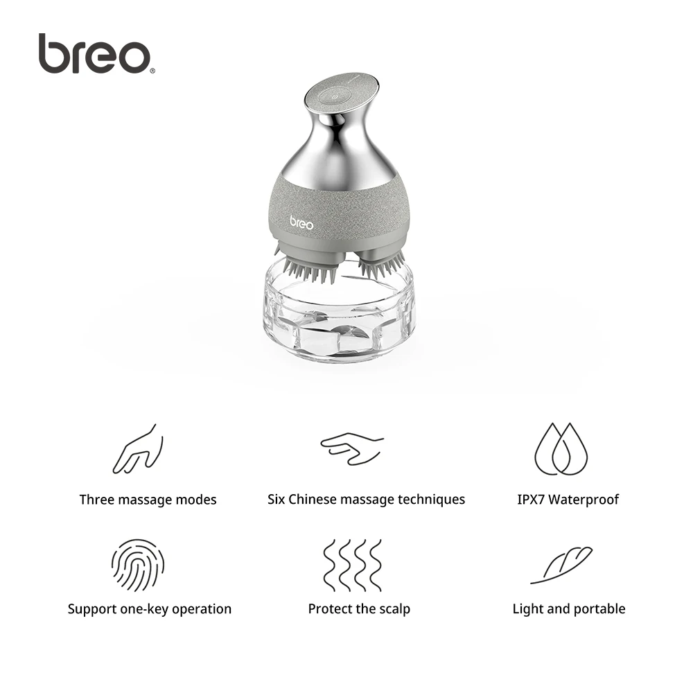 Breo Scalp 2 Electric Head Massager Wireless Scalp Massage Promote Hair