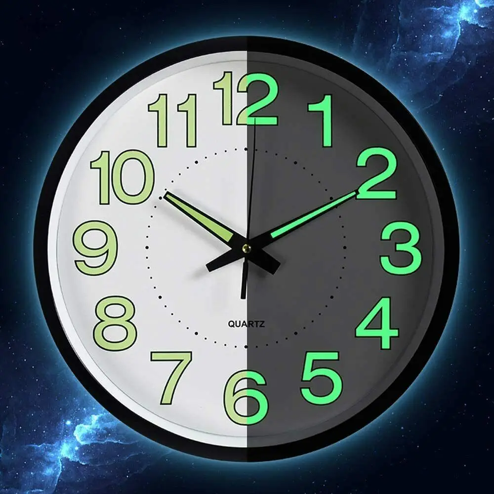 12 Inch Wall Clock Luminous Minimalist Silent Quartz Modern Design Glowing Hanging Clocks Bedroom Living Room Home Decoration | Дом и сад