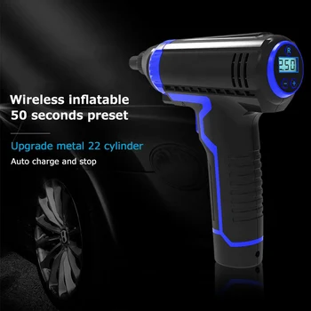 

Digital display blue screen wireless handheld portable multi-function car tire air pump motorcycle electric air pump toolbox