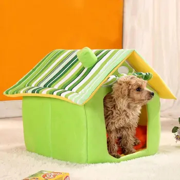 

Soft Cute House Shaped Princess Cats/Dogs pet Bed with lace roof Y5GB