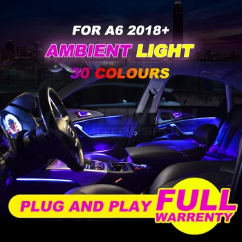 

Ambinet lights for AU-DI 2015+ 64 colors LED door panel ambient atmosphere lighting For AU-DI A6 LED interior car accessories