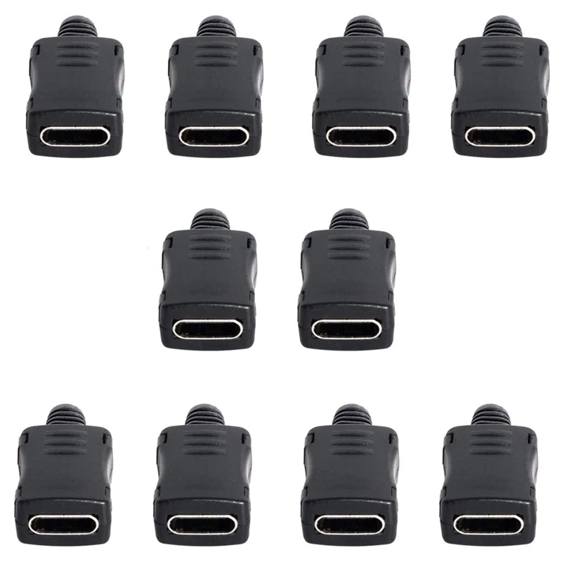 10 шт. 4-контактный разъем типа C USB гнездовой SMT Тип с корпусом ПК для кабеля OD 3 0 мм |