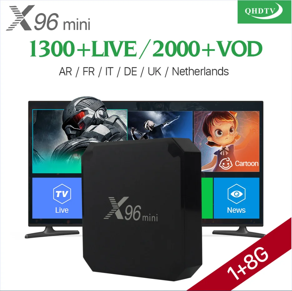Европа Франция IP tv X96 Мини Android 7,1 ТВ приставка четырехъядерный приставка 1 год QHD tv IP tv Бельгия голландский французский арабский медиаплеер - Цвет: 1G 8G 1 year QHDTV