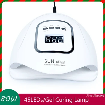 

Automatic Sensor 80W/54W UV LED Nail Dryer White Light 30S 60S Drying Fingernail&Toenail UV Lamp Curing Gel SUNX5 plus Nail Lamp