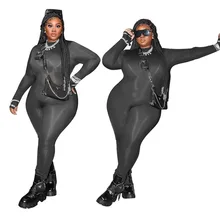 

RStylish Turtleneck Sport Wear Casual Overalls Women Letter Print Skinny Sexy Playsuit Female Long Sleeve Fitness Jumpsuit