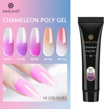 Saviland 15 мл термальный полиудлиняющий УФ гель лак для ногтей строительный полигель Гель-лак для нейл-арта лак меняющий цвет строитель УФ лак