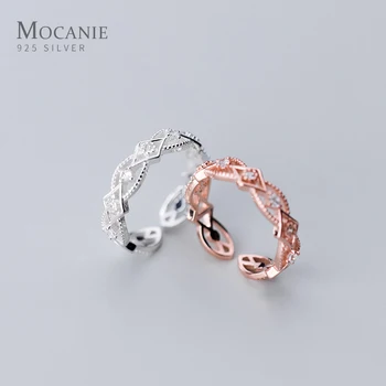 

Mocanie Fashion Wedding Bands for Women 925 Sterling Silver Radiant Zircon Geometric Rhombus Opening Finger Ring Fine Jewelry