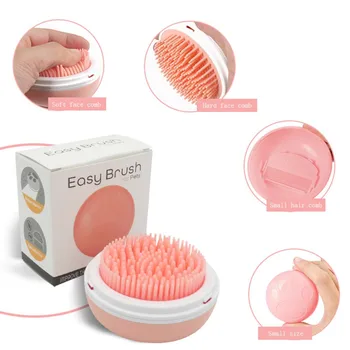 

Pet Round Silicone Comb For Dog Cat Multifunctional Cleaning Bath Massage Brush Pet Dog Cat Combscleaning Supplies