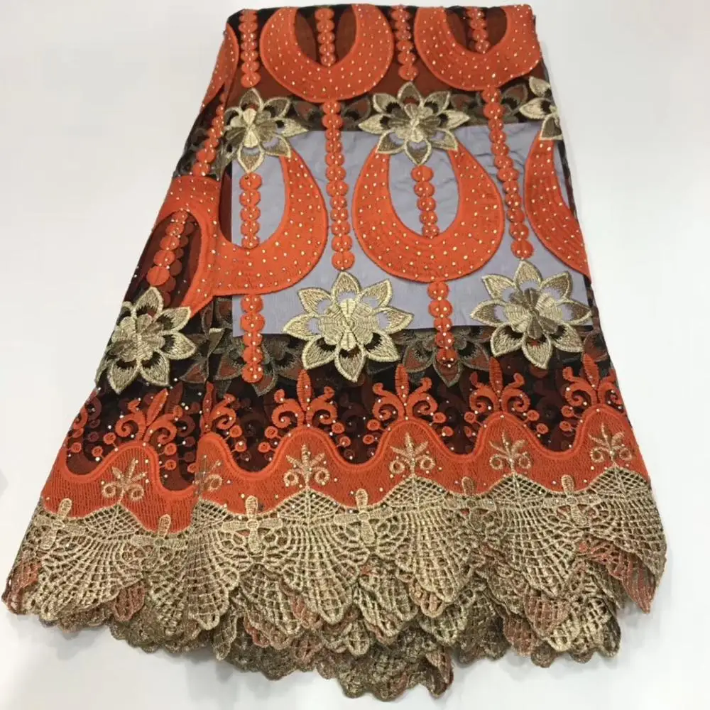 Африканская Кружевная Ткань 5 ярдов гипюровая кружевная ткань высокого качества африканская кружевная ткань для свадебного платья AIMME01