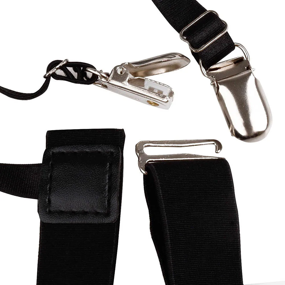 1 пара мужской регулируемый пояс для подвязки рубашки с не-с блокировкой скольжения зажимы для ремня рубашка заправленная нога бедра подвязки
