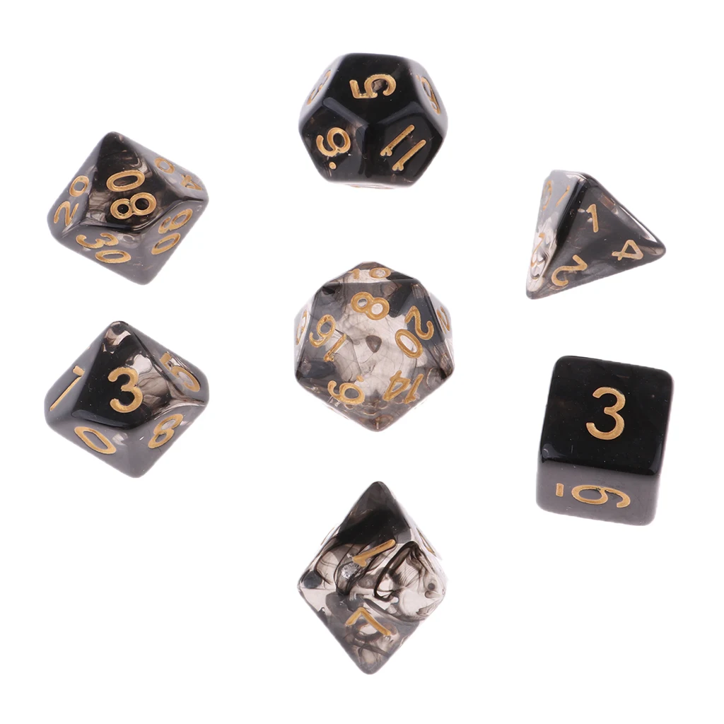 7Pcs Multi-Sided Dice for Dragons and Dungeon Board Game Play Gaming Cube