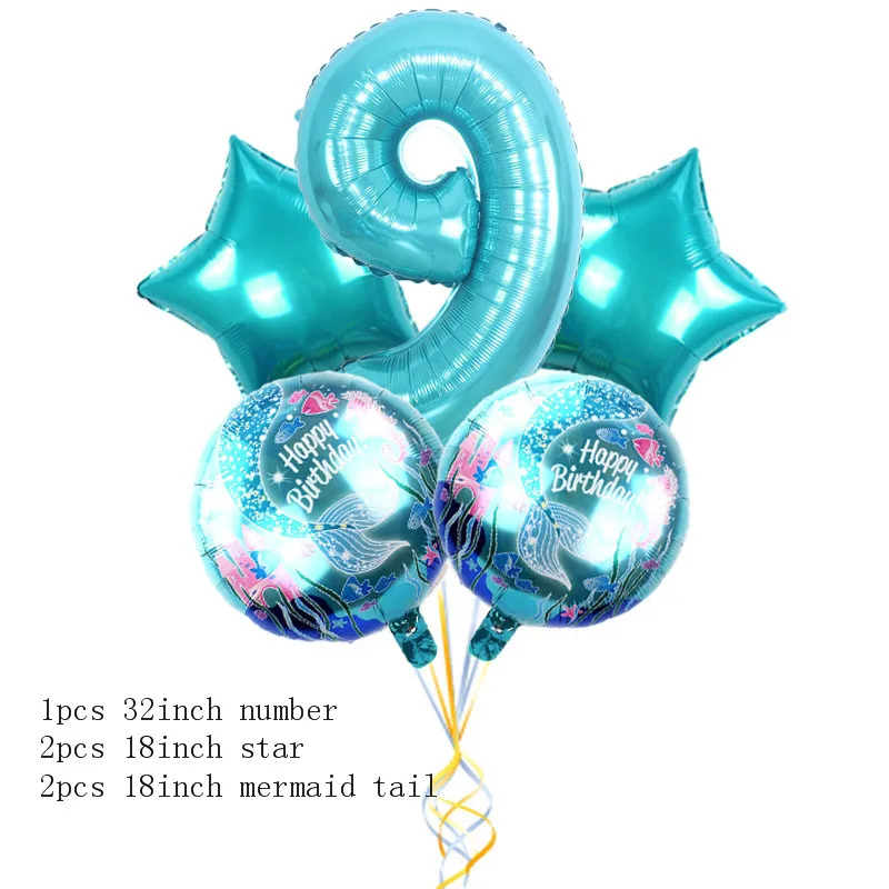 Радужный Единорог воздушный шар фольга с днем рождения Воздушные гелиевые цифры шар цифры день рождения украшения Дети балон AW11 - Цвет: 9