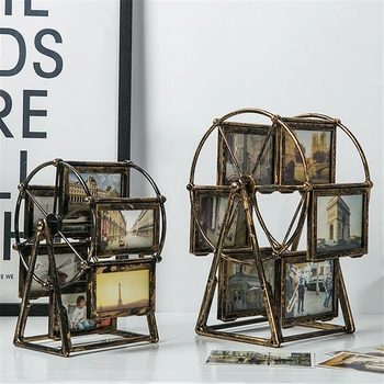 

6pcs DIY Ferris Wheel Photo Frames Ornament 4 inch 5 inch Home Decor Wedding Picture Detachable Windmill Vintage Family Frame