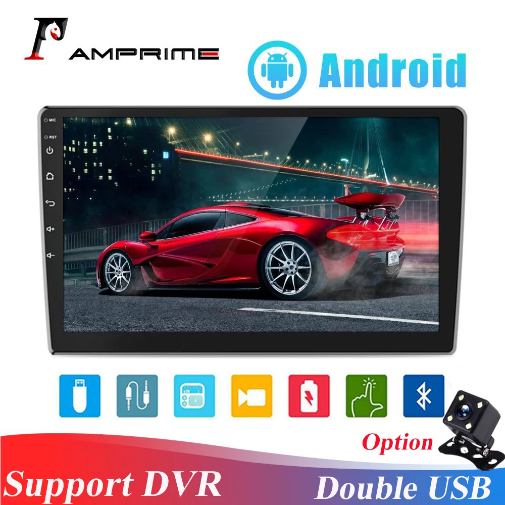 AMPrime 2din Android 9 ''HD 2.5D Автомобильный мультимедийный MP5 радио плеер с Bluetooth WIFI GPS FM