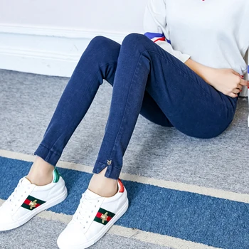 

Large size Stretch pencil Jeans whith High waist Women Tight Elasticity Slimming Casual Jeans Trousers Plus Size #008