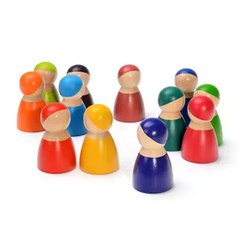 

Baby Toys Large size Rainbow Stacker Wooden Toys For Kids Creative Rainbow Building Blocks Montessori Educational Toy Children