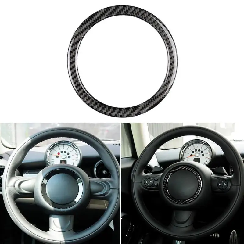 Углеродное волокно рулевое колесо кольцо наклейка Накладка для Mini Cooper Clubman R55 R56 Countryman R60 Paceman R61 2007-2013