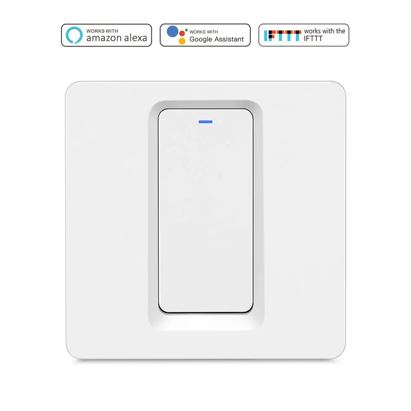 Настенный сенсорный выключатель Wi-Fi 1 клавиша ЕС без нейтрального провода