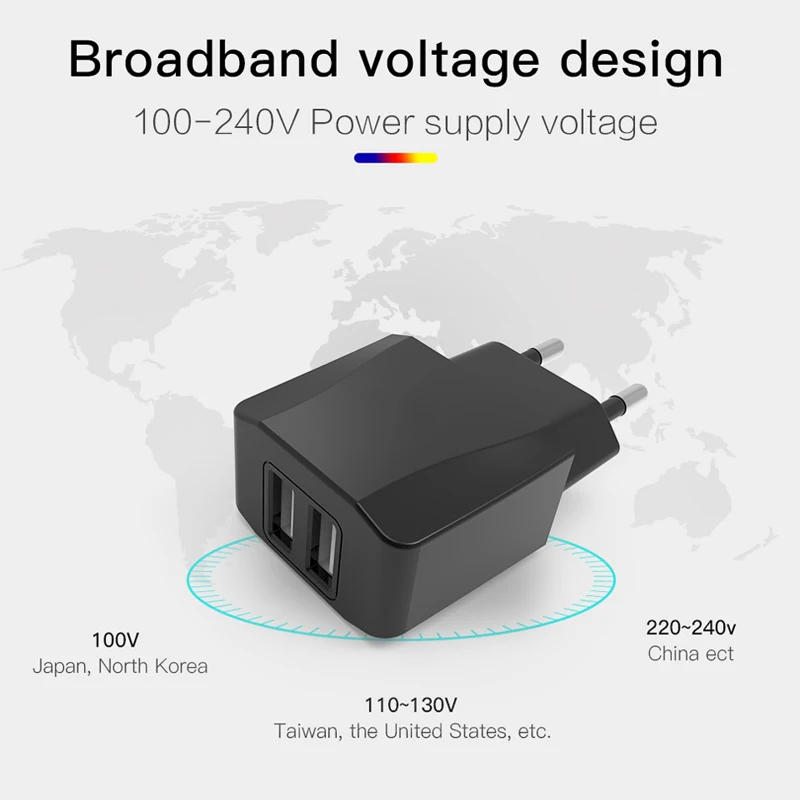 Oppselve, двойное зарядное устройство USB, 5 В/2,4 А, быстрая зарядка, дорожное настенное зарядное устройство для iPhone XS, samsung, Xiaomi, ЕС, адаптер, зарядное устройство для мобильного телефона