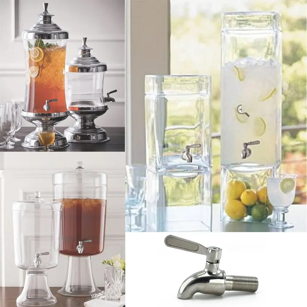 304 Stainless Steel Beverage Dispenser Replacement Spigot Juice Cold Drink Wine Barrel Faucet for Home and Party Use