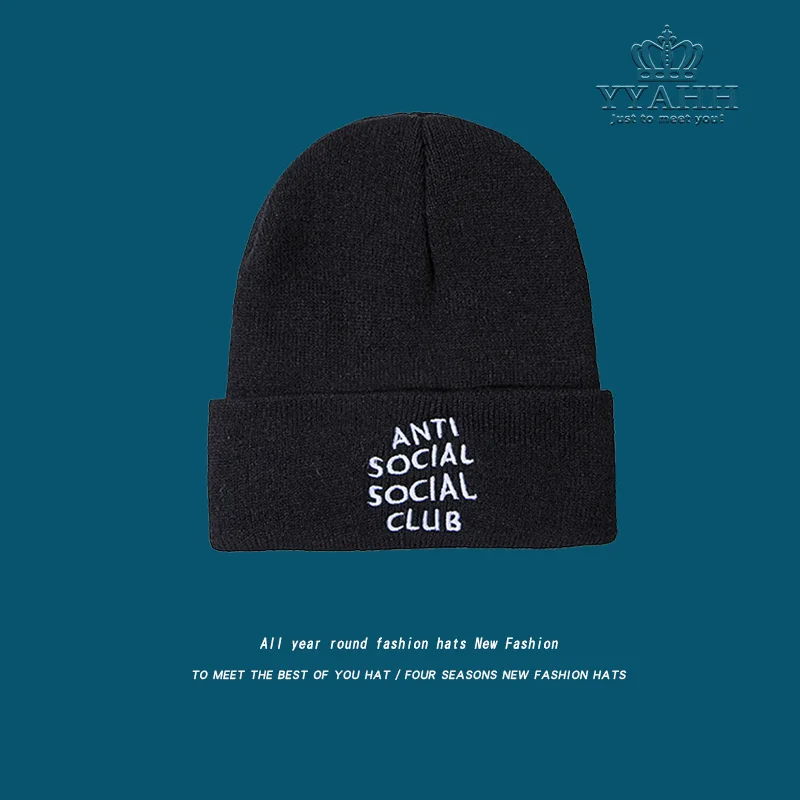 

Qiu Dong Knit Hat Han Edition Wool Hat Woman, The Letter Popular Logo Embroidery Fashion Joker Student Cool Hat Man