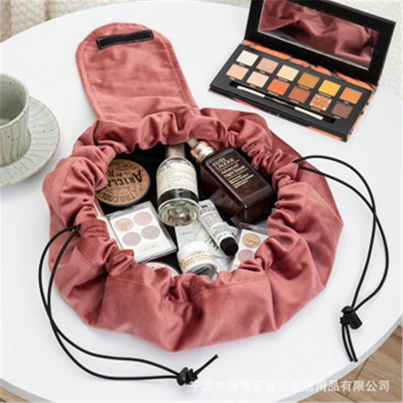 Cosmetic Organizer Velvet Storage Bag Drawstring Makeup Toiletry Beauty Kit Wash Portable | Дом и сад