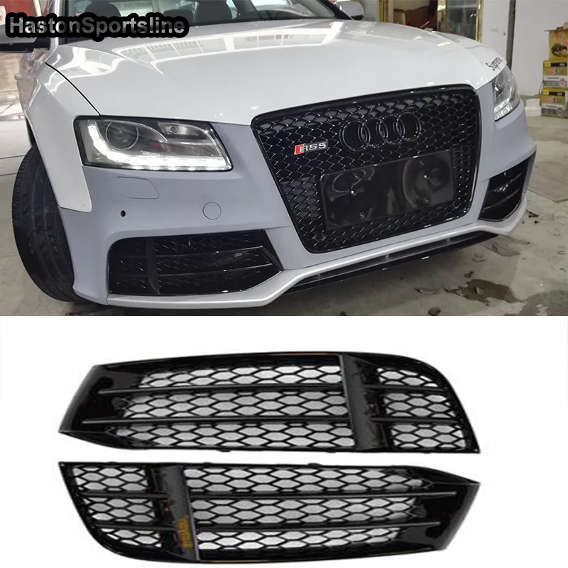 A5 RS5 ABS Черная передняя противотуманная фара гриль охватывает туман светильник