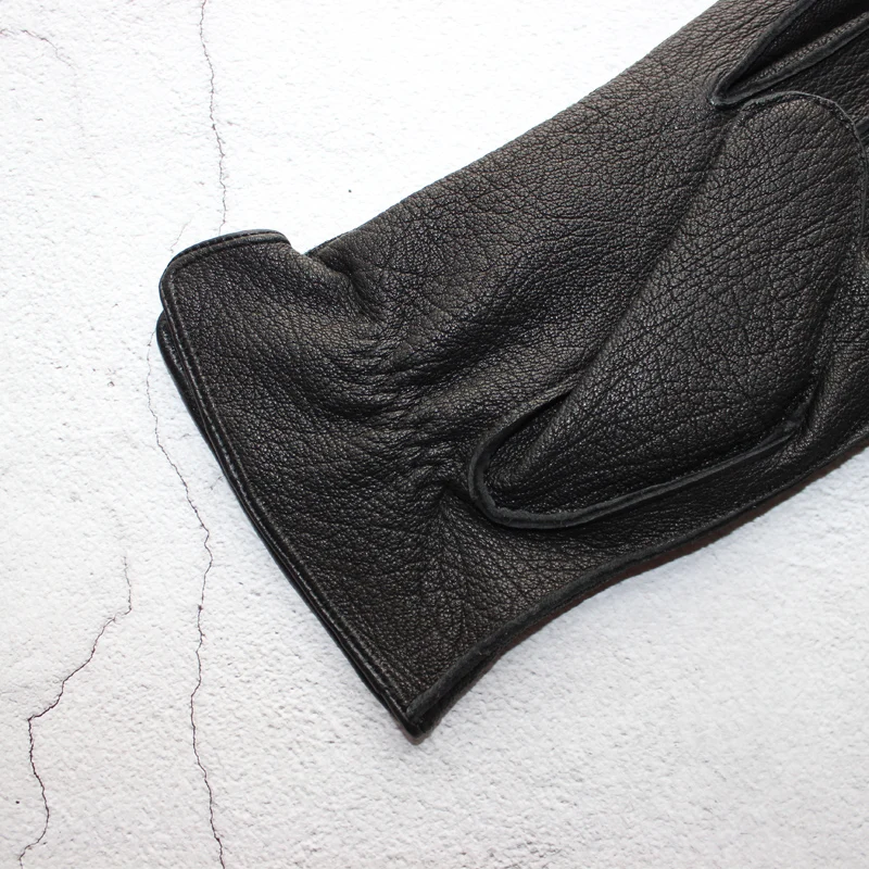 Leather Gloves Warm Gloves Male Gloves Deerskin Wool Knitted Lining Motorcycle Riding Driving Autumn Winter