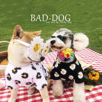 

Printing Summer Pet Dog Clothes Puppy Tshirt Vest For Small Medium Dogs Little Daisies Cute Clothes French Bulldog Outdoor Costu