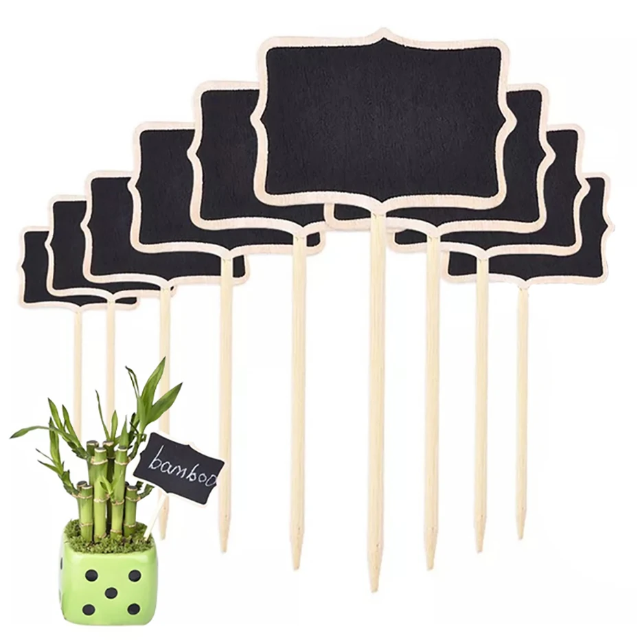 10Pcs Plants Chalkboard Labels Garden Retangle Flower Pot Blackboard Markers Tag Weddings Message Signage