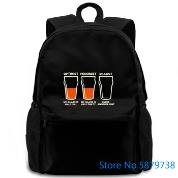 

Optimist Pessimist Realist MENS Birthday Booze Beer Alcohol women men backpack laptop travel school adult student