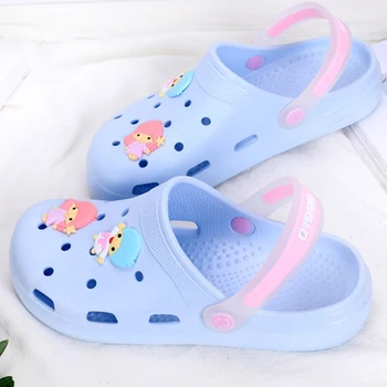 

Women Summer Slip On PVC Cute Cartoon Slippers Ladies Lace Up Back Strap Sandals Female Casual Light Platform Woman Shoes 2020