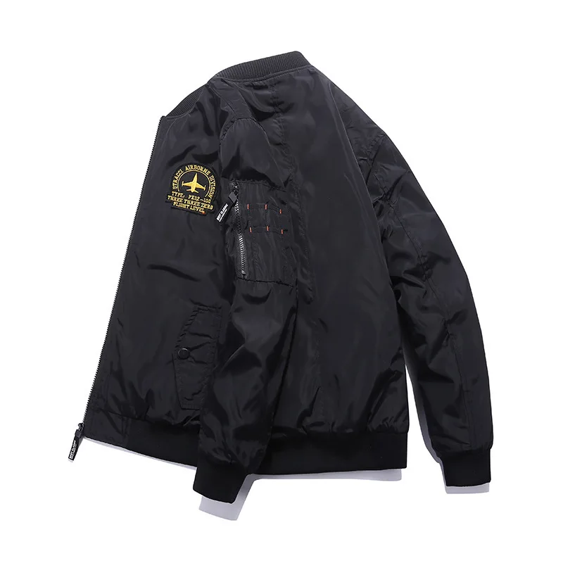 

Slim Solid Color Men's Bomber Jacket 2020 Autumn and Winter Men's Baseball Thick Jacket Brand Casual Men's Jacket Cotton Jacket
