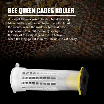 

White Roller Cages Plastic Fixture 100Pcs Beekeeping Rearing Queen Bee Cell Holder Cup Kit