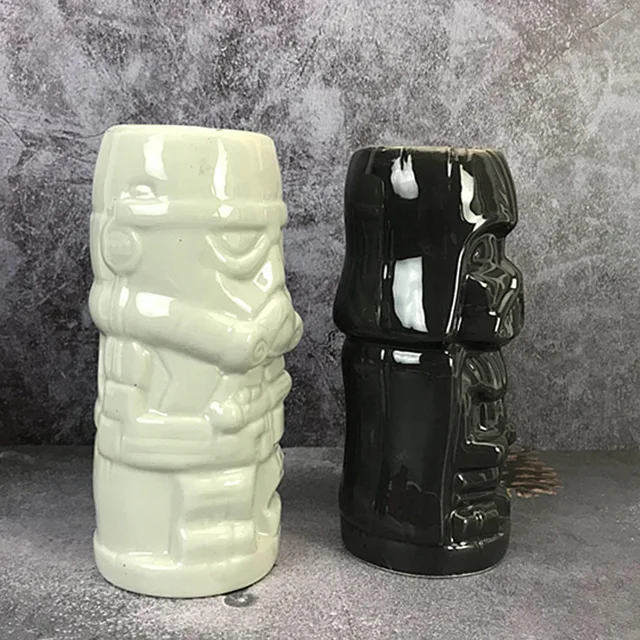 450Ml Tiki Bögre Csillagcsillagos Kreatív Kupa Fehér Katona Fekete Harcos Kerámia Bár Koktélpohár - Image 2