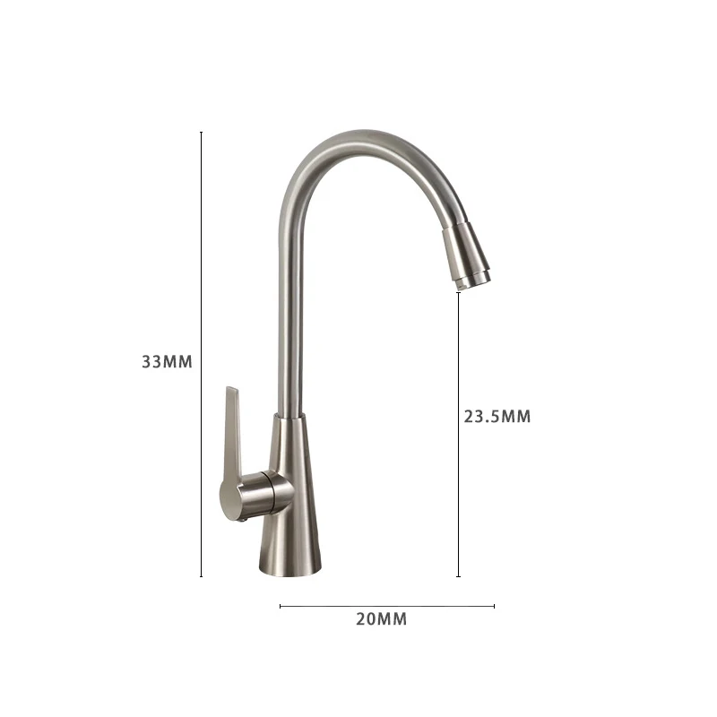 Classic Kitchen Faucet Brushed Process Swivel Spout Sink Faucet Curved Tube Single Cold Water Tap Deck Mounted Wash Basin Tap gold kitchen faucet