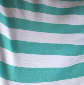 

2cm wide cheap Cotton interstripe cool knitted yarn-dyed coloured aqua white stripe DIY handmade Stretch Garment T-shirt