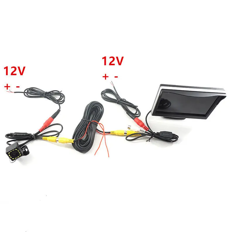 GSPSCN Parking System 2 in 1 TFT 5 HD Car Monitor with 170 Degrees Waterproof Car rear view Backup infrared camera + monitor