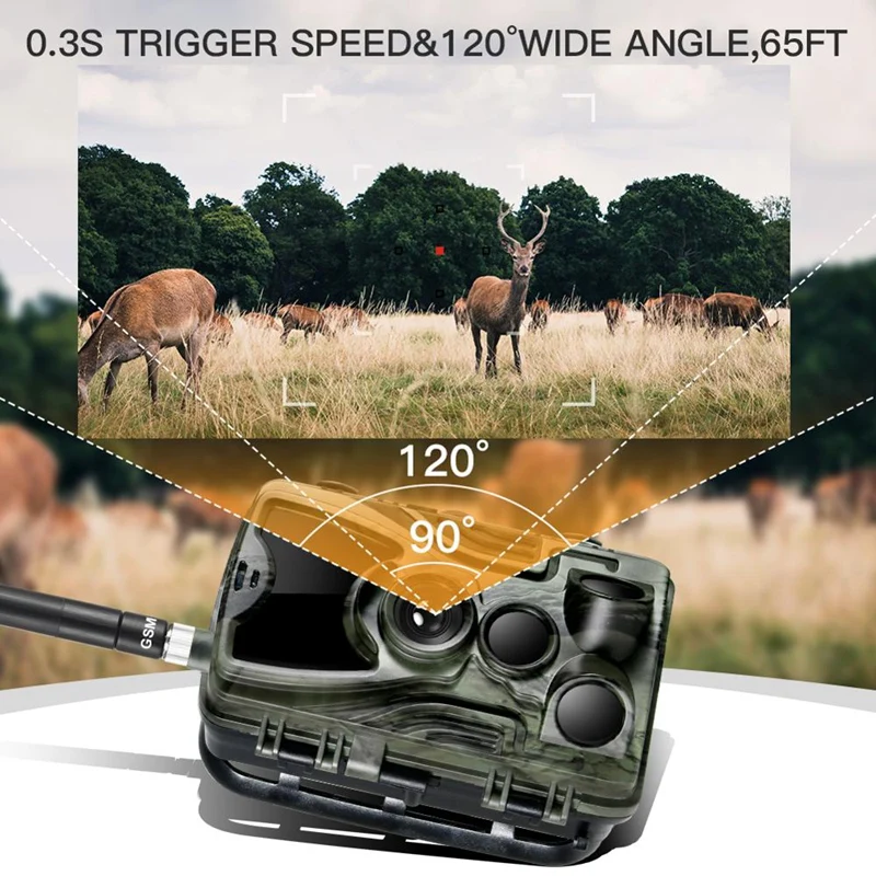 Hc-801M охотничья камера 2G Sms/Mms/Smtp Дикая камера 0,3 S триггер фото-ловушки для животных 16Mp Hd ночная версия камеры скаута