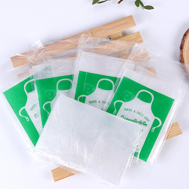 25PCS Thicken Disposable Apron Adult Kids Plastic Waterproof Oil-proof Clothes Kitchen Hairdresser Woman Barbecue Baking Party