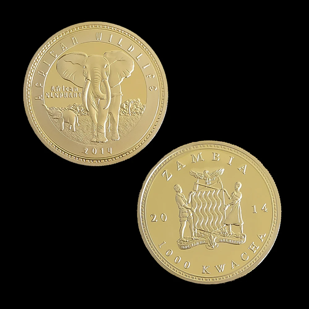 Elefante conmemorativo de Vida Silvestre, colección de monedas chapada en oro, africano, para Alemania