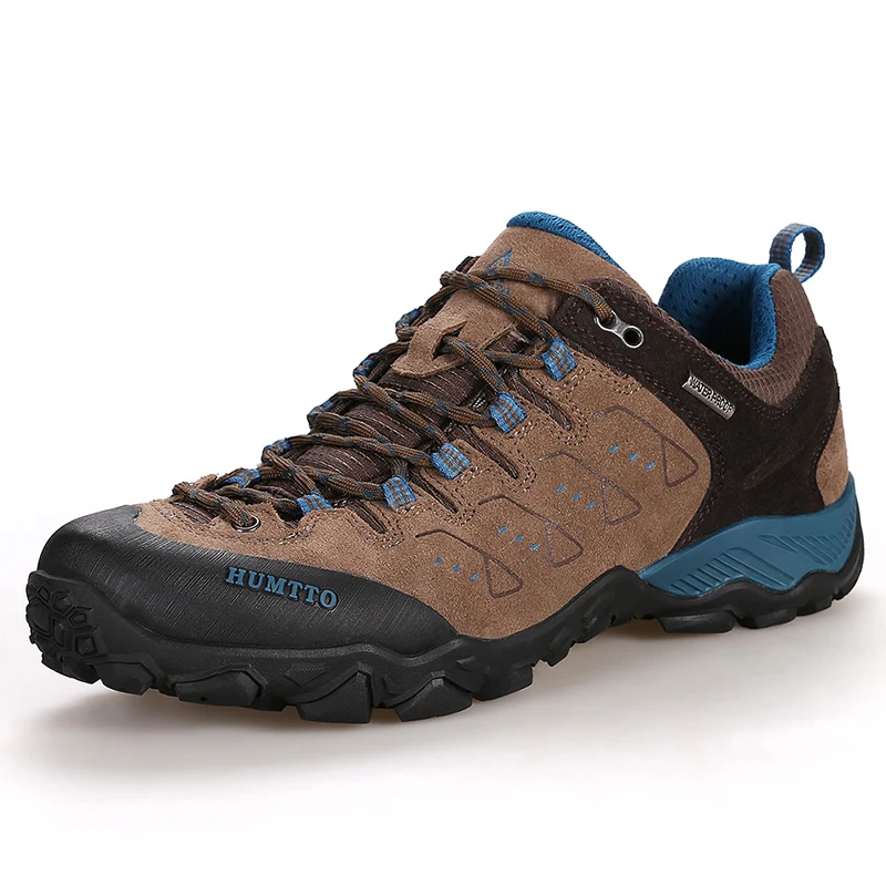 HUMTTO Waterproof Outdoor Sneakers for Men Brand Leather Walking Hiking Shoes Men's Mountain Climbing Trekking Sport Man Boots