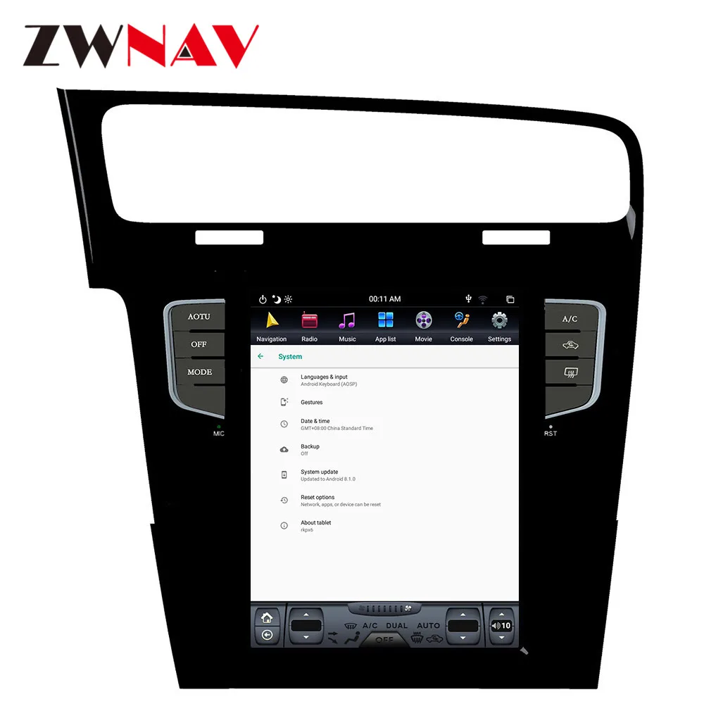 Вертикальный экран ZWNAV Tesla Android 9 0 PX6 4 Гб + 64 Встроенный DSP Carplay для Volkswagen Golf 7 2010 2018 GPS