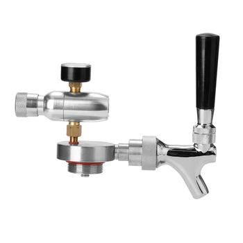 

Stainless Steel Mini Beer Spear with Adjustable Tap CO2 Injector for 2L 3.6L 5L Beer Mini Craft Beer Growler Homebrew Key Spear