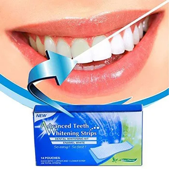 

28Pcs/14Pairs Advanced Teeth Whitening Strips Stain Removal for Oral Hygiene Clean Double Elastic Dental Bleaching Strip