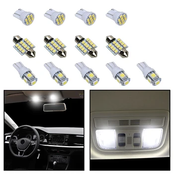 

LEEPEE 12V T10 5050 5smd 13Pcs 31mm 12smd T10 1206 8smd LED Car Clearance Lights Reading Dome Lamp License Plate Marker Light