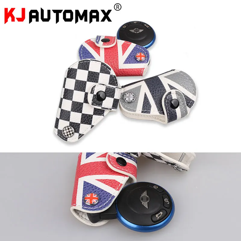 KJAUTOMAX для Mini Cooper R55 R56 R60 R61 чехол для ключей Юнион Джек серый Джек Checker кожаный