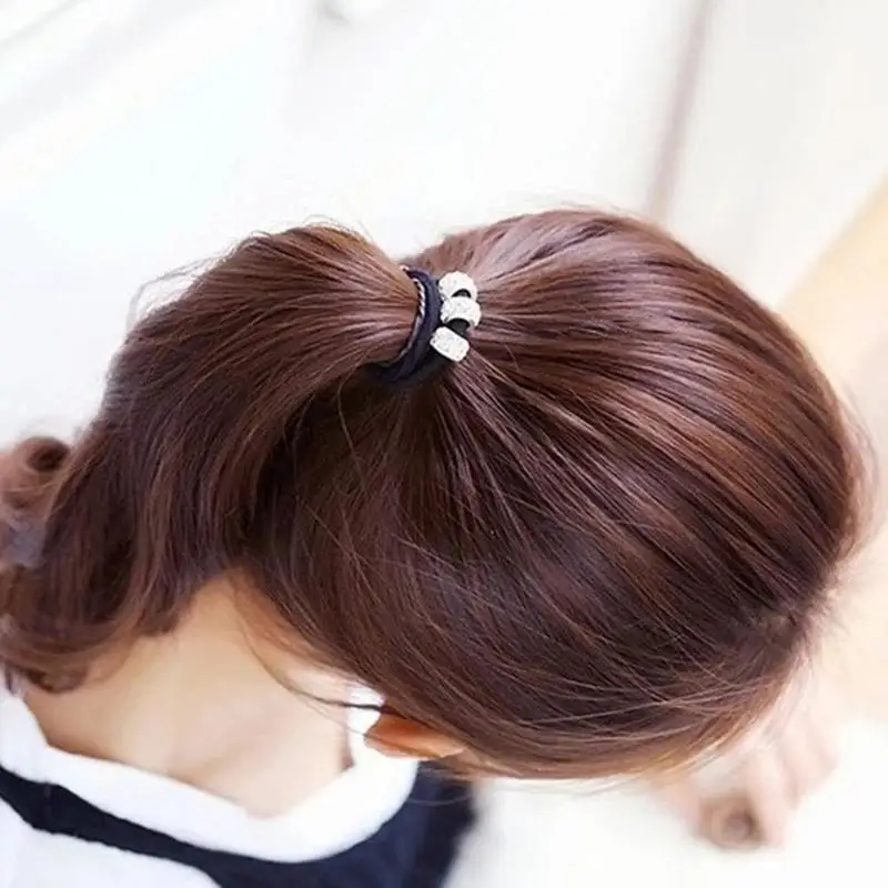 1 шт. Модный женский портативный милый черный эластичный со стразами ободок для