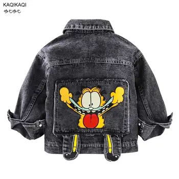 

Children's Jacket Denim Boys cat Jean Jackets Girls Kids clothing baby Girl coat Casual outerwear 2019 new Spring Autumn