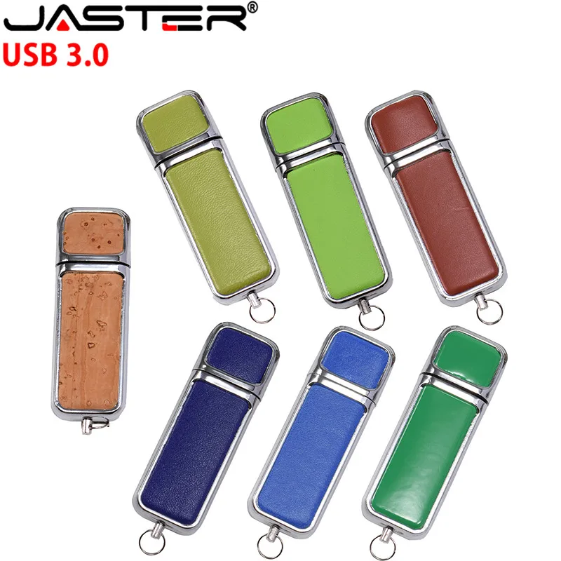 JASTER USB 3 0 кожаный usb флэш накопитель с логотипом клиента металлическая коробка